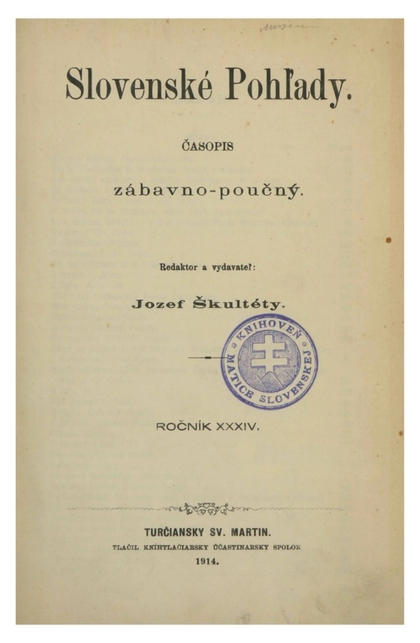 E-magazín Slovenské pohľady  4/1914 test  - Slovenská národná knižnica