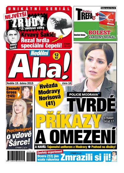 E-magazín Nedělní AHA! - 19.4.2015 - CZECH NEWS CENTER a. s.