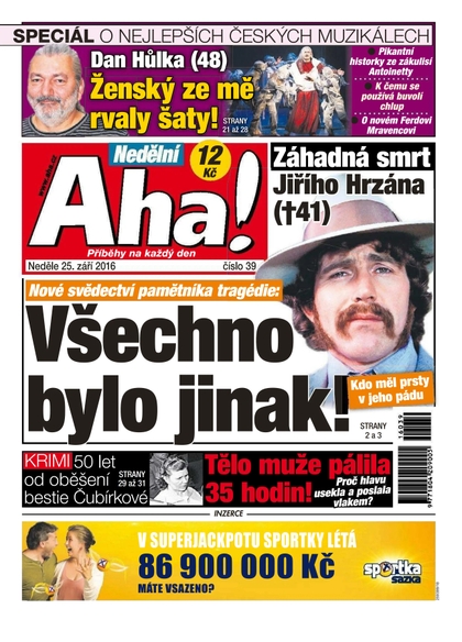E-magazín Nedělní AHA! - 25.9.2016 - CZECH NEWS CENTER a. s.