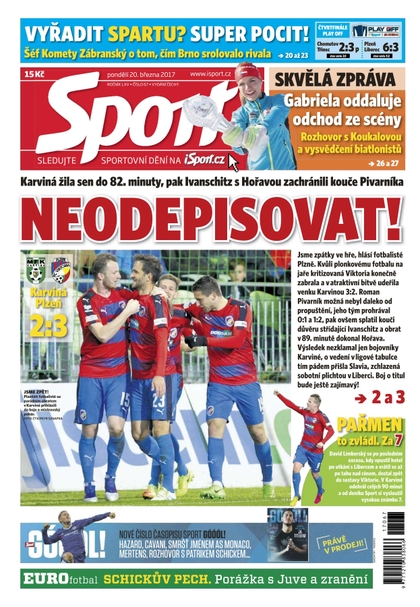 E-magazín Sport - 20.3.2017 - CZECH NEWS CENTER a. s.