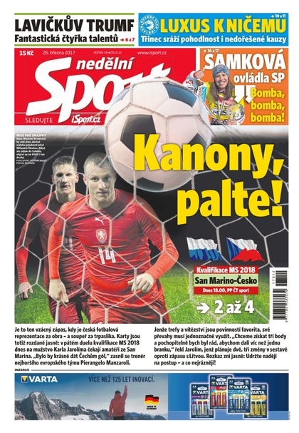 E-magazín Nedělní Sport - 26.3.2017 - CZECH NEWS CENTER a. s.