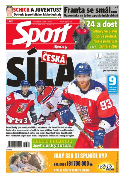 E-magazín Sport - 26.4.2017 - CZECH NEWS CENTER a. s.