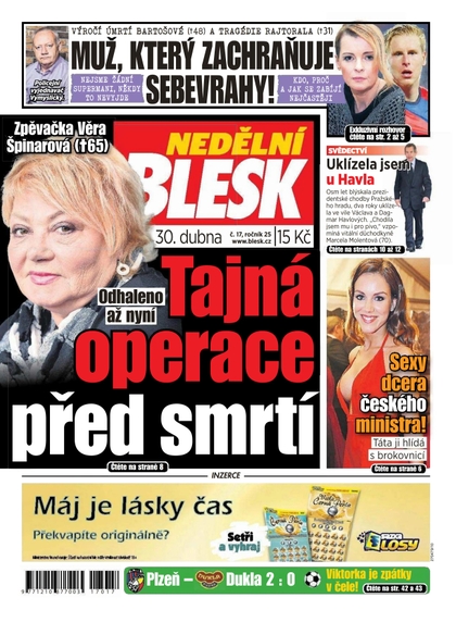 E-magazín Nedělní Blesk - 30.4.2017 - CZECH NEWS CENTER a. s.