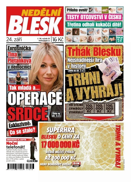 E-magazín Nedělní Blesk - 24.9.2017 - CZECH NEWS CENTER a. s.