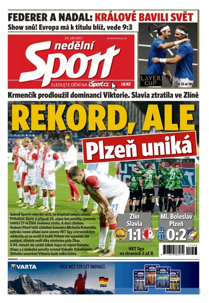 E-magazín Nedělní Sport - 24.9.2017 - CZECH NEWS CENTER a. s.