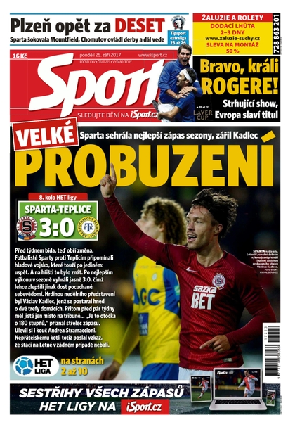 E-magazín Sport - 25.9.2017 - CZECH NEWS CENTER a. s.