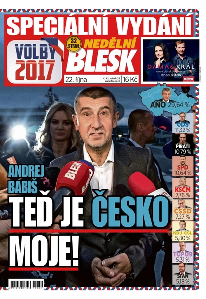 E-magazín Nedělní Blesk - 22.10.2017 - CZECH NEWS CENTER a. s.
