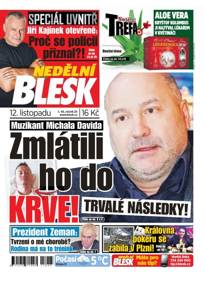E-magazín Nedělní Blesk - 12.11.2017 - CZECH NEWS CENTER a. s.