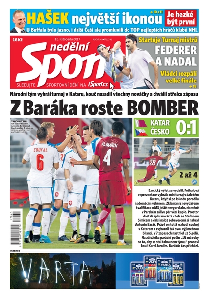 E-magazín Nedělní Sport - 12.11.2017 - CZECH NEWS CENTER a. s.