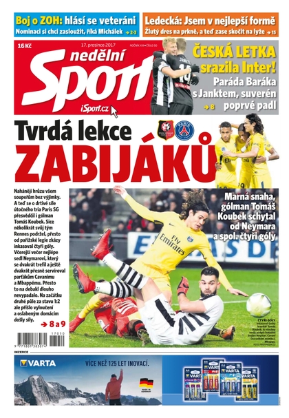 E-magazín Nedělní Sport - 17.12.2017 - CZECH NEWS CENTER a. s.