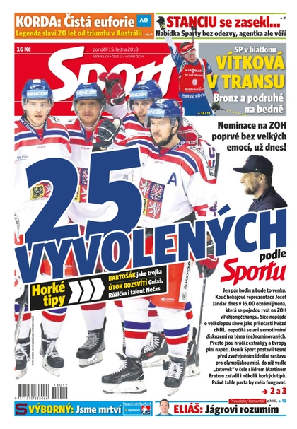 E-magazín Sport - 15.1.2018 - CZECH NEWS CENTER a. s.
