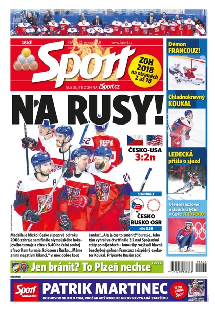 E-magazín Sport - 22.2.2018 - CZECH NEWS CENTER a. s.
