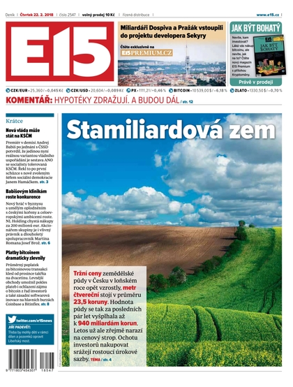 E-magazín E15 - 22.2.2018 - CZECH NEWS CENTER a. s.