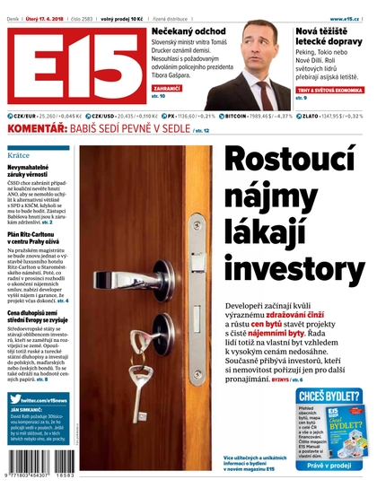 E-magazín E15 - 17.4.2018 - CZECH NEWS CENTER a. s.