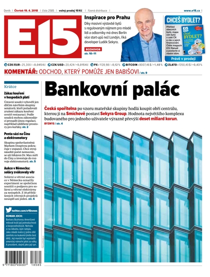 E-magazín E15 - 19.4.2018 - CZECH NEWS CENTER a. s.