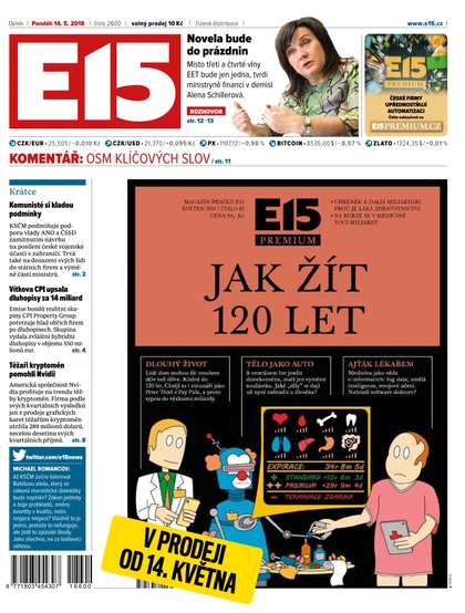 E-magazín E15 - 14.5.2018 - CZECH NEWS CENTER a. s.