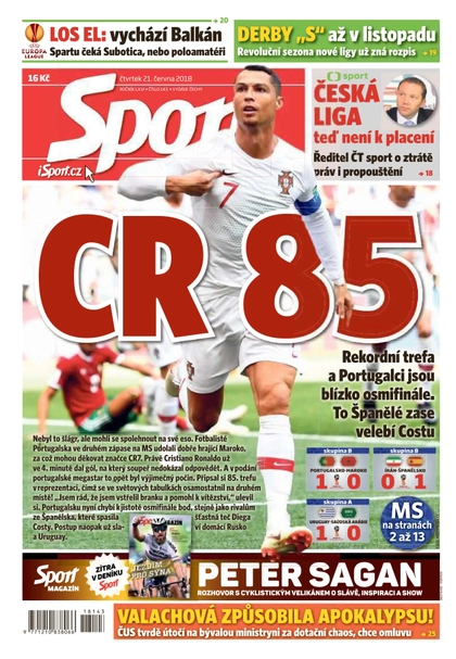 E-magazín Sport - 21.6.2018 - CZECH NEWS CENTER a. s.