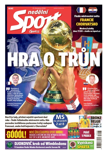 E-magazín Nedělní Sport - 15.7.2018 - CZECH NEWS CENTER a. s.