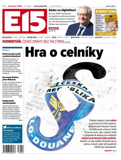 E-magazín E15 - 19.7.2018 - CZECH NEWS CENTER a. s.