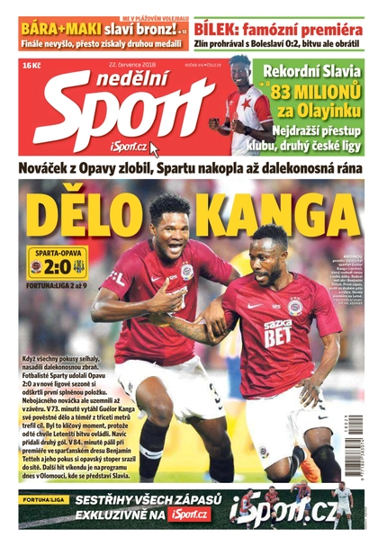 E-magazín Nedělní Sport - 22.7.2018 - CZECH NEWS CENTER a. s.