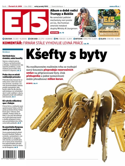 E-magazín E15 - 9.8.2018 - CZECH NEWS CENTER a. s.