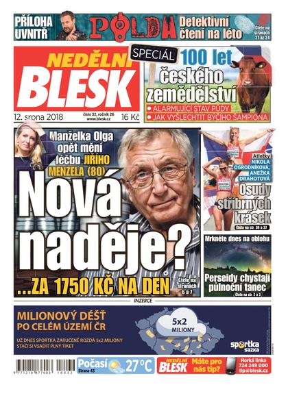 E-magazín Nedělní Blesk - 12.8.2018 - CZECH NEWS CENTER a. s.