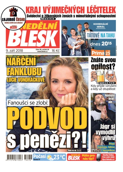 E-magazín Nedělní Blesk - 9.9.2018 - CZECH NEWS CENTER a. s.