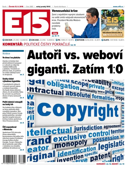 E-magazín E15 - 13.9.2018 - CZECH NEWS CENTER a. s.