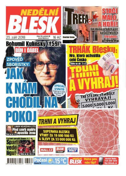 E-magazín Nedělní Blesk - 23.9.2018 - CZECH NEWS CENTER a. s.