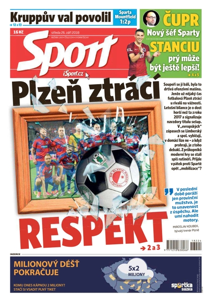 E-magazín Sport - 26.9.2018 - CZECH NEWS CENTER a. s.