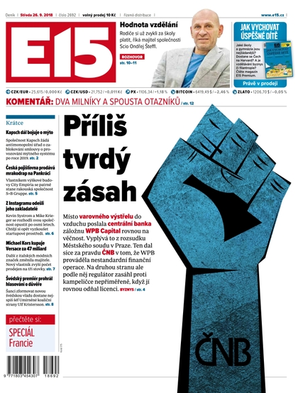 E-magazín E15 - 26.9.2018 - CZECH NEWS CENTER a. s.