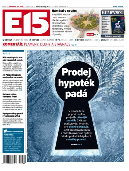 E-magazín E15 - 12.12.2018 - CZECH NEWS CENTER a. s.