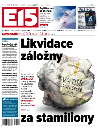 E-magazín E15 - 14.12.2018 - CZECH NEWS CENTER a. s.