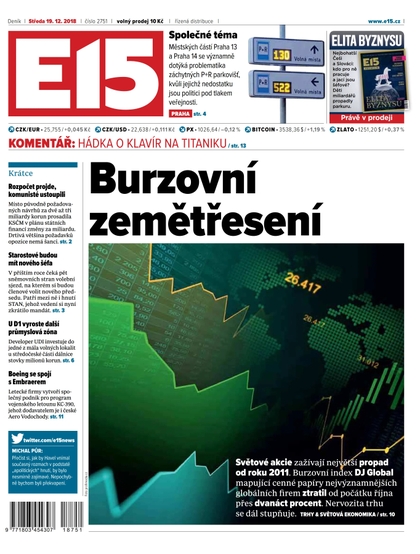 E-magazín E15 - 19.12.2018 - CZECH NEWS CENTER a. s.