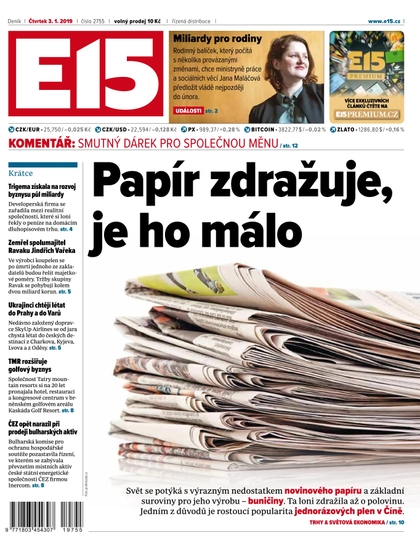 E-magazín E15 - 3.1.2019 - CZECH NEWS CENTER a. s.