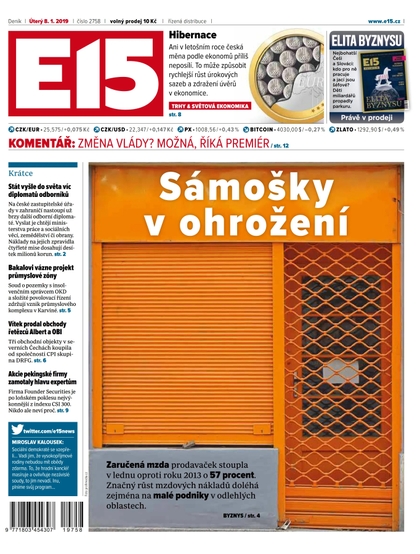 E-magazín E15 - 8.1.2019 - CZECH NEWS CENTER a. s.