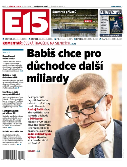 E-magazín E15 - 9.1.2019 - CZECH NEWS CENTER a. s.