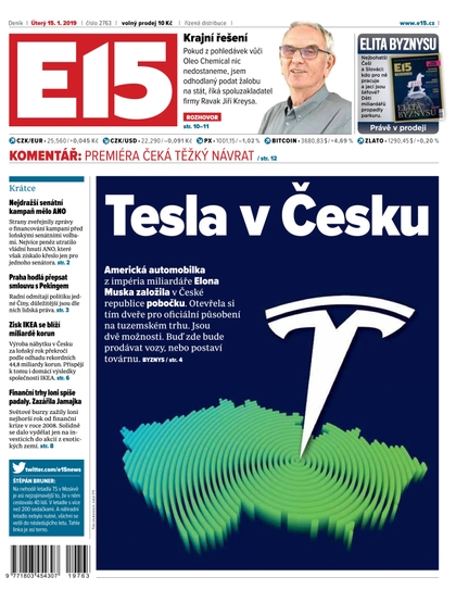 E-magazín E15 - 15.1.2019 - CZECH NEWS CENTER a. s.