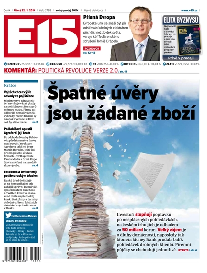 E-magazín E15 - 22.1.2019 - CZECH NEWS CENTER a. s.