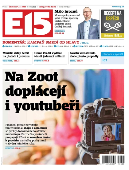 E-magazín E15 - 14.3.2019 - CZECH NEWS CENTER a. s.