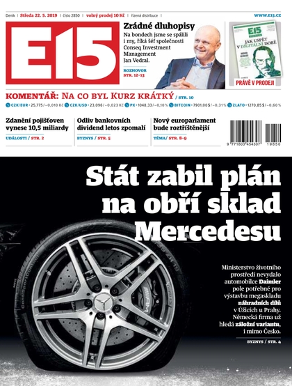 E-magazín E15 - 22.5.2019 - CZECH NEWS CENTER a. s.