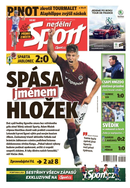 E-magazín Nedělní Sport - 21.7.2019 - CZECH NEWS CENTER a. s.