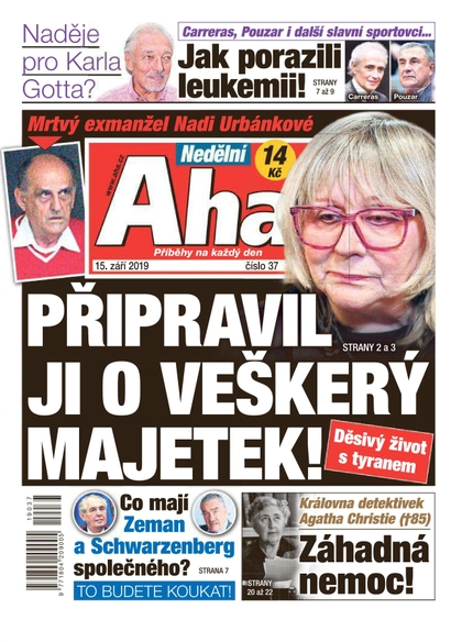 E-magazín Nedělní AHA! - 15.9.2019 - CZECH NEWS CENTER a. s.