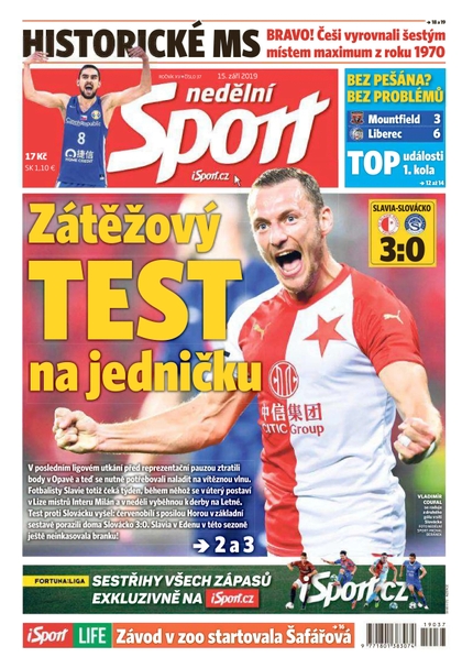 E-magazín Nedělní Sport - 15.9.2019 - CZECH NEWS CENTER a. s.