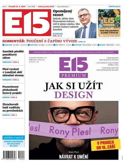 E-magazín E15 - 16.9.2019 - CZECH NEWS CENTER a. s.
