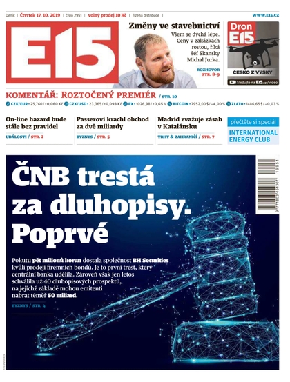 E-magazín E15 - 17.10.2019 - CZECH NEWS CENTER a. s.