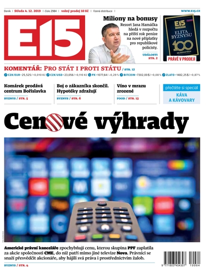 E-magazín E15 - 4.12.2019 - CZECH NEWS CENTER a. s.