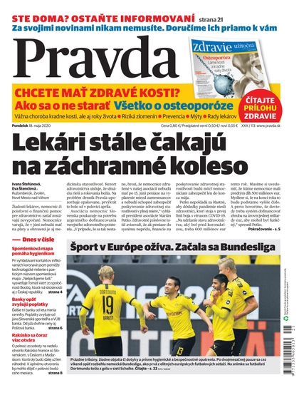 E-magazín Denník Pravda 18. 5. 2020 - OUR MEDIA SR a. s.