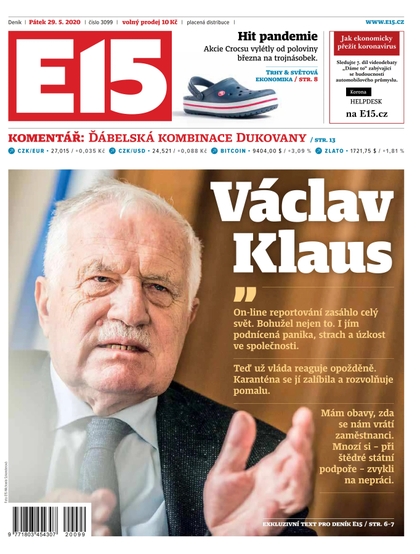 E-magazín E15 - 29.5.2020 - CZECH NEWS CENTER a. s.