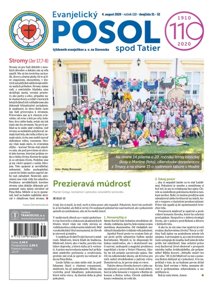 E-magazín Evanjelický POSOL 31-32/2020 - TRANOSCIUS a.s.